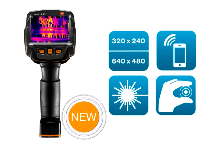 testo 883-2 - Thermal imager (320 x 240 pixels) with 42° lens and accessories